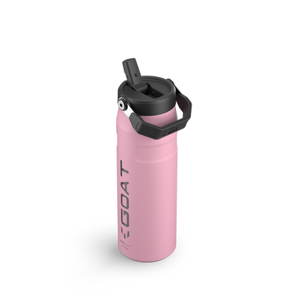 The Messi x Stanley IceFlow™ Water Bottle with Flip Straw Lid 24 OZ In Messi GOAT Pink