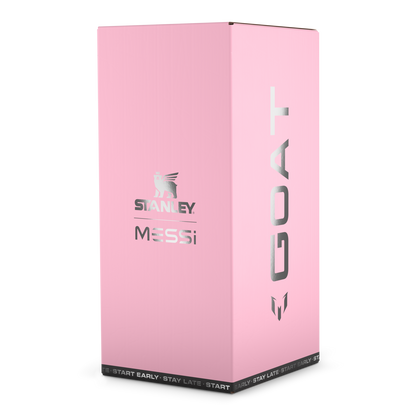 The Messi x Stanley Quencher ProTour Flip Straw Tumbler 40 OZ Cup In Messi GOAT Pink