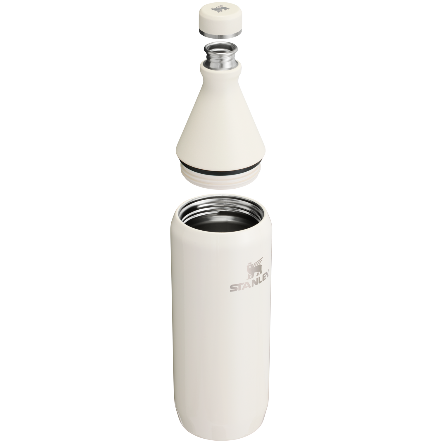 Stanley Leak Proof 34 OZ All Day Slim Bottle with removable collar in Cream Gloss