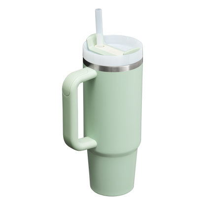 Stanley Quencher H2.O FlowState Tumbler Cup 30 OZ In Matcha Cream Green