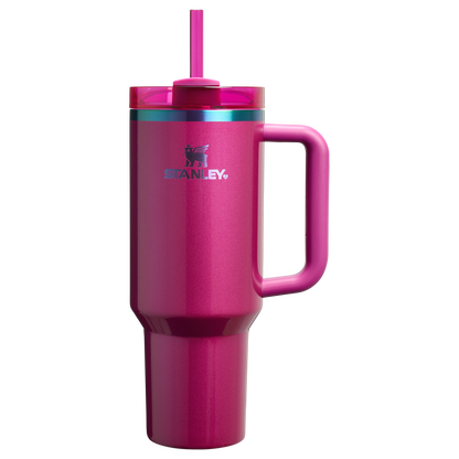 Stanley Valentine's Day 40 OZ Quencher Insulated Tumbler Cup With Straw & Handle In Berry Truffle Pink
