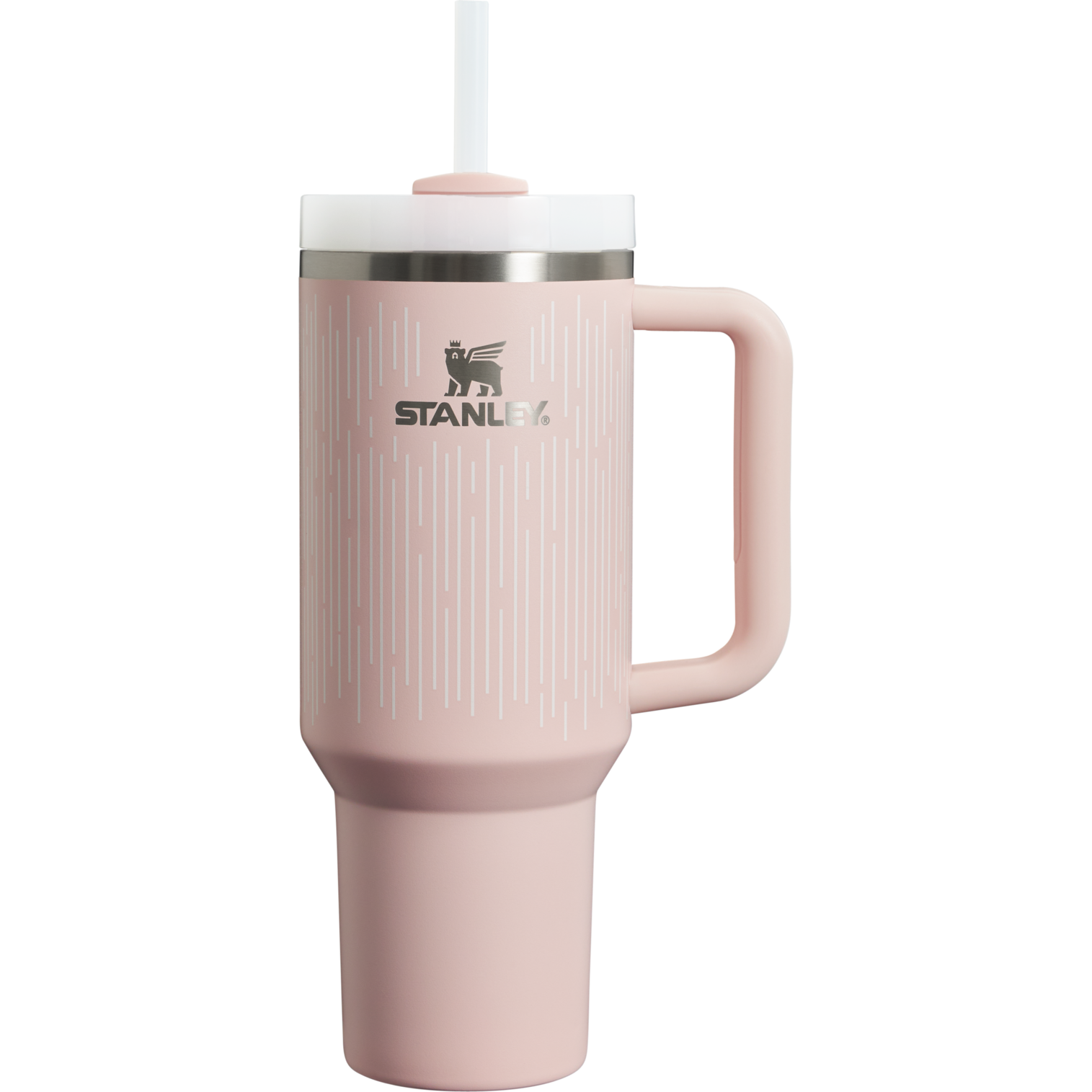 The Stanley Quencher H2.O FlowState Tumbler 40OZ Cup In Bloom Soft Rain Pink