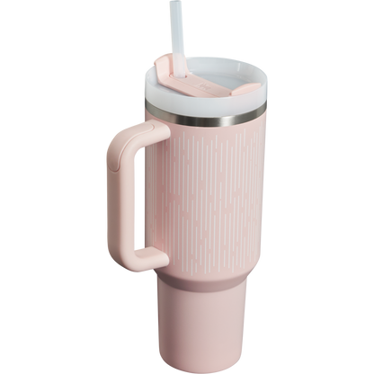 The Stanley Quencher H2.O FlowState Tumbler 40OZ Cup In Bloom Soft Rain Pink