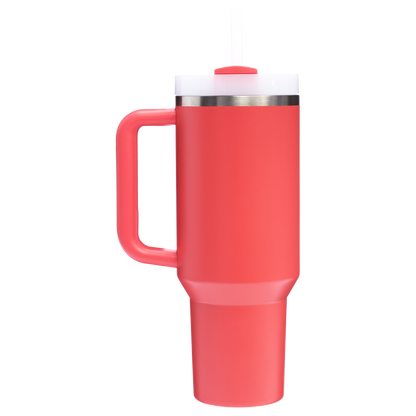 Stanley 40 oz Quencher FlowState Tumbler In Hot Coral Red